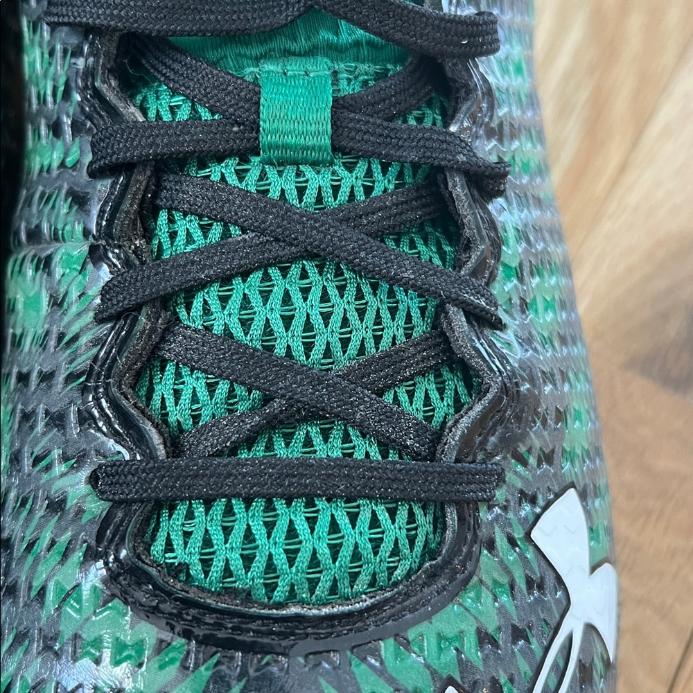 Under Armour Black/Green Highlight MC High-Top Cleats, Clutch Fit, Size Men’s 13 - Picture 15 of 15